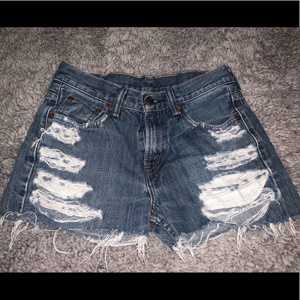 Vintage Levi denim distressed shorts
